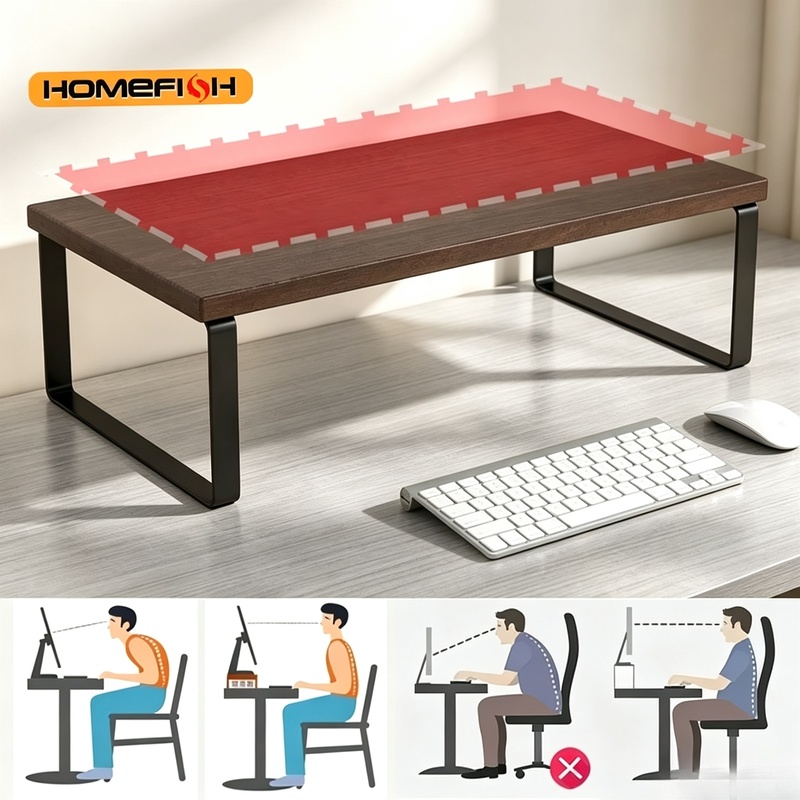 Document Holder Monitor - Desktop Monitor Riser Stand Elevated Computer
