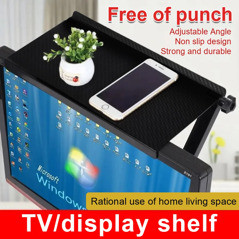 Document Holder Monitor - TV Screen Top Storage Shelf Adjustable