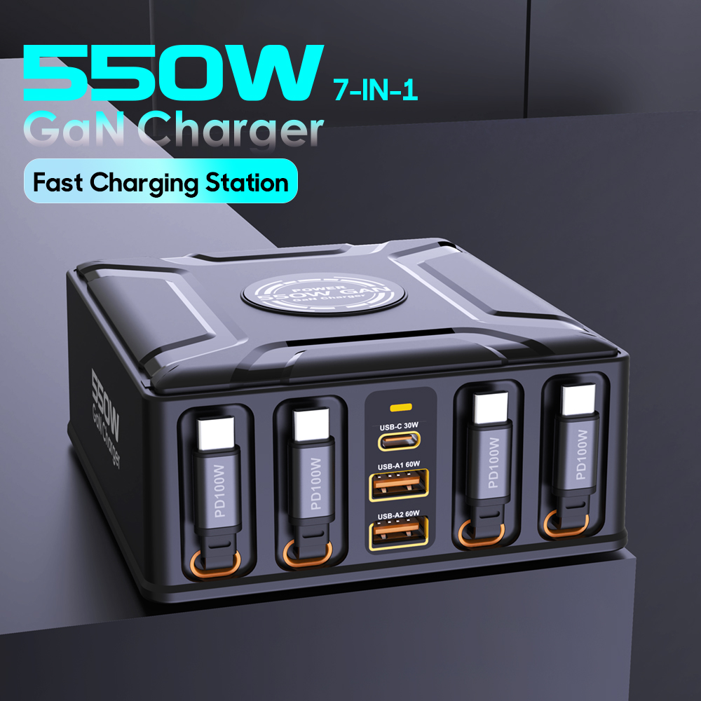 550W 7-in-1 Charging Station w - огляд і ціна Cable Lock Laptop