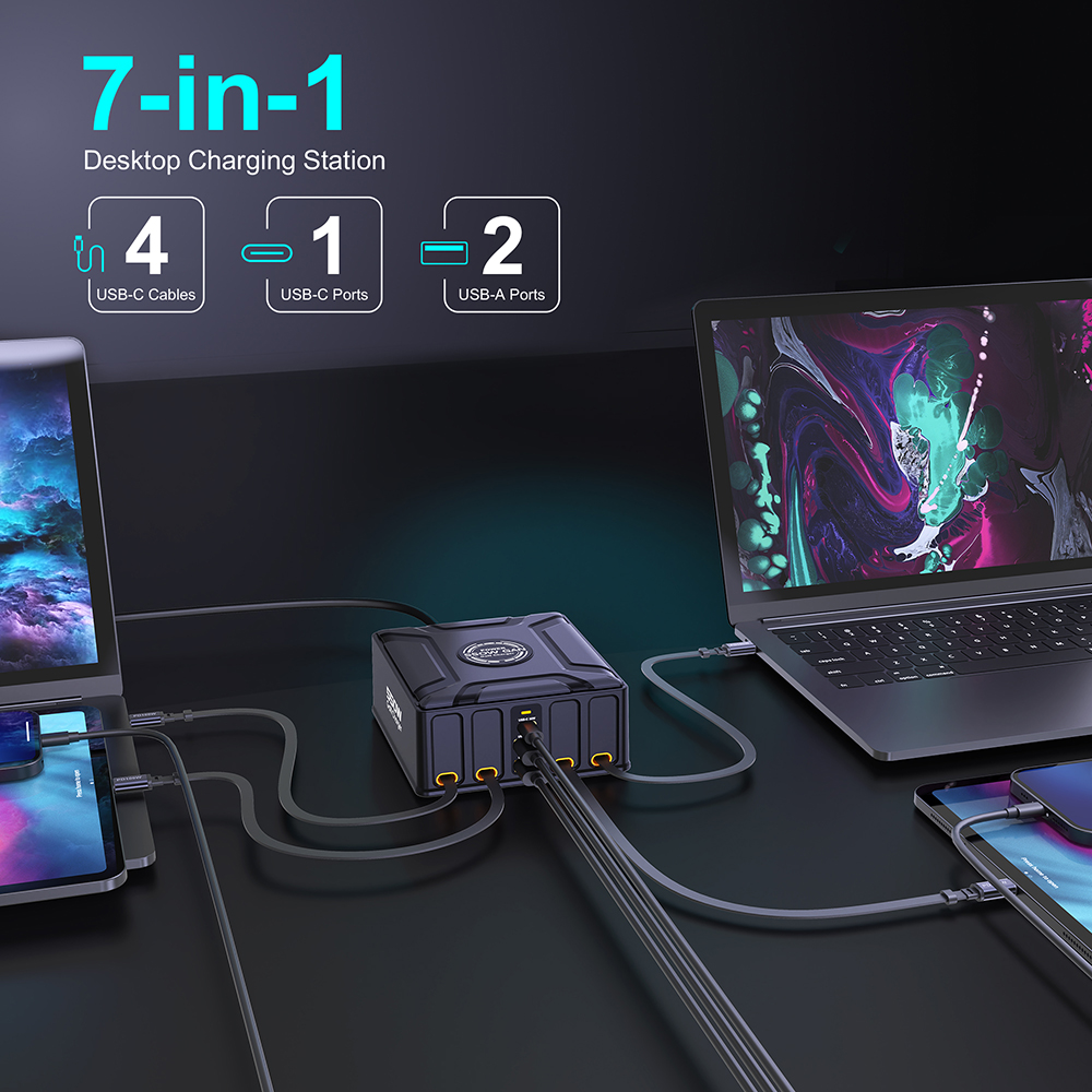 550W 7-in-1 Charging Station w - огляд і ціна Cable Lock Laptop
