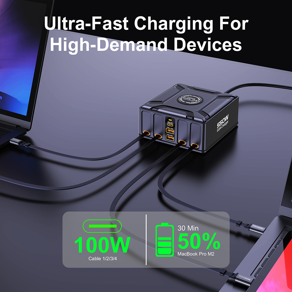 550W 7-in-1 Charging Station w - огляд і ціна Cable Lock Laptop