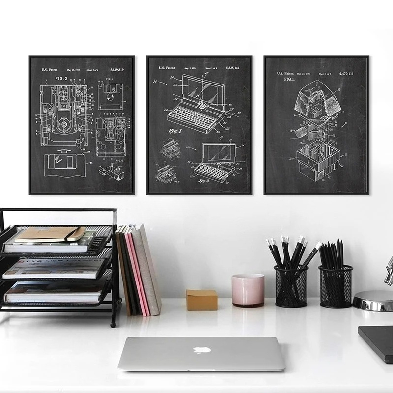 6Pcs Vintage Computer Patent W - огляд і ціна Office Print Tech