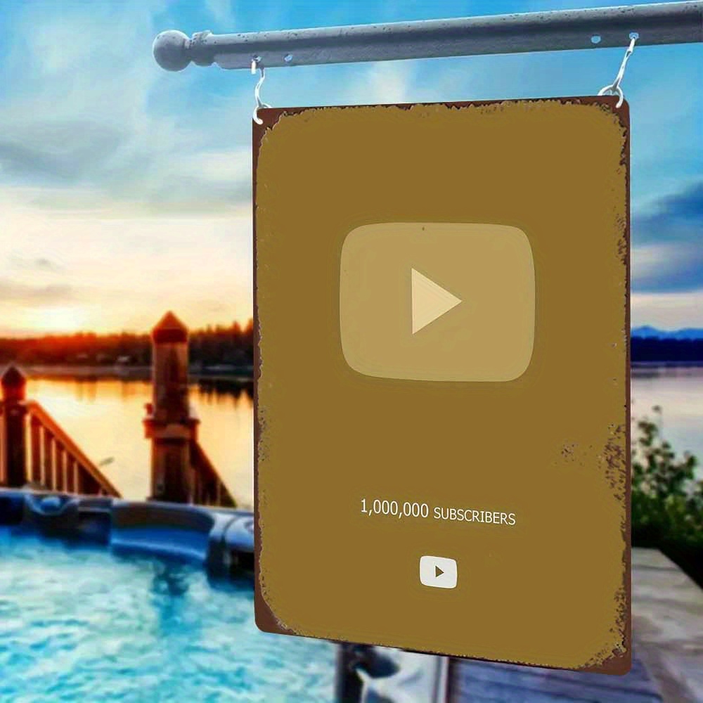 Retro Metal Sign 2D Flat YouTu - огляд і ціна Office Youtuber