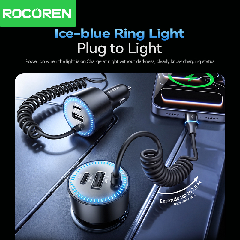 Rocoren 200W Car Charger Fast  - огляд і ціна Cable Lock Laptop