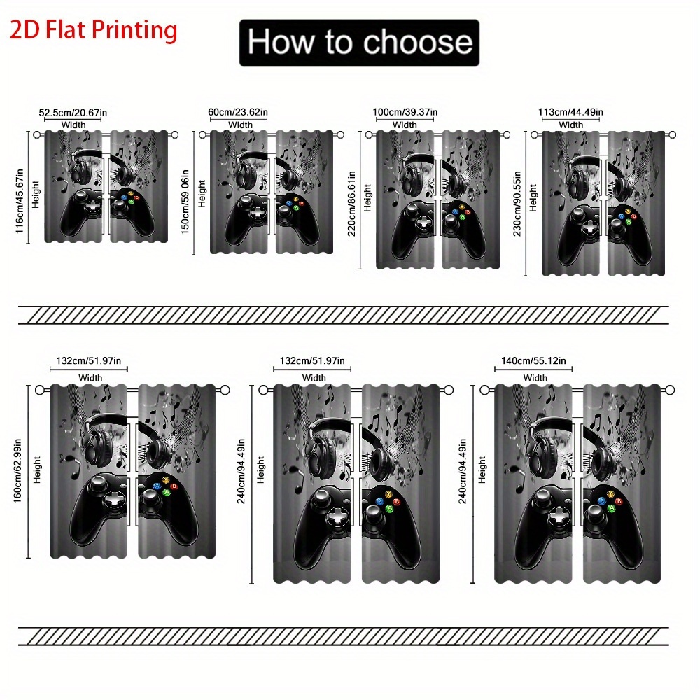 2pcs Game Controller Curtains  - огляд і ціна Office Print Tech